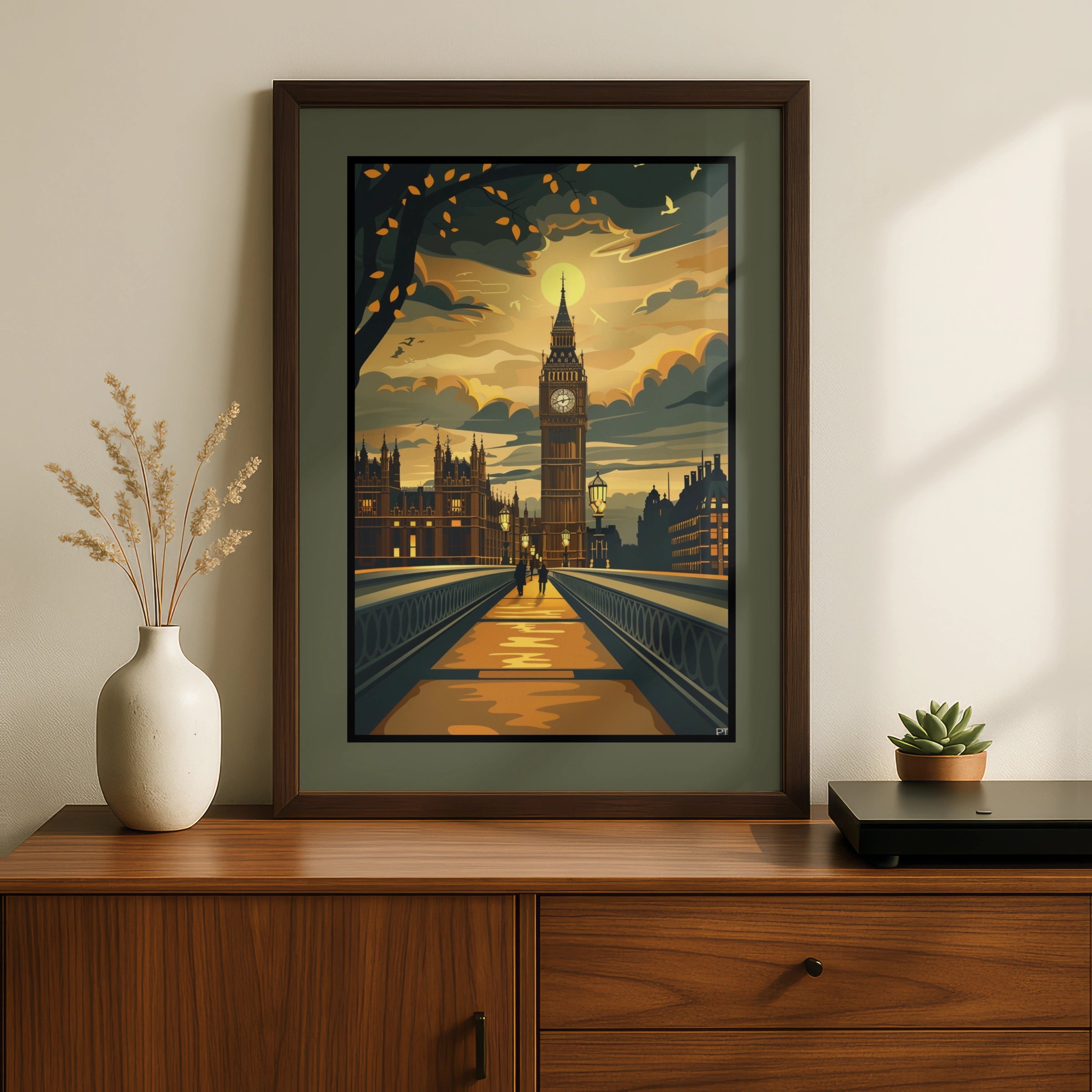 Travel Wall Decor | London Big Ben Poster, Westminster Bridge Art Print, Vintage 