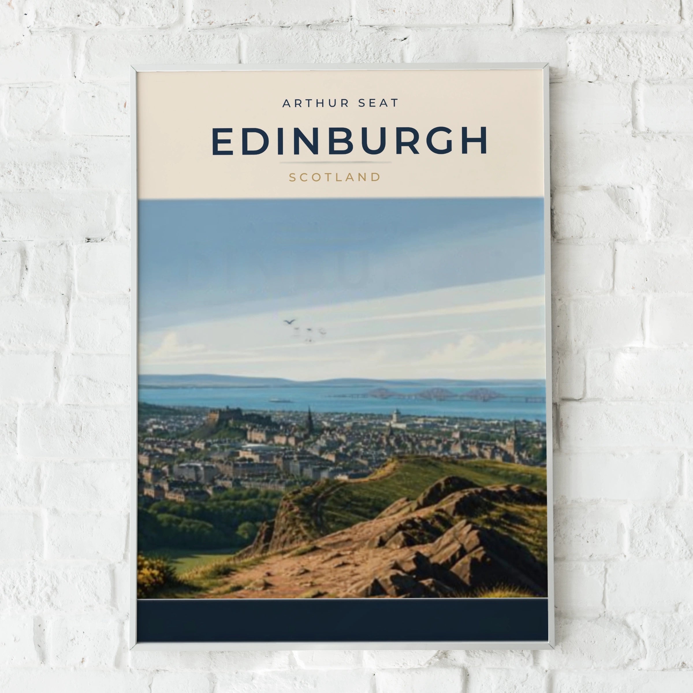 Travel Print | Edinburgh Print, Arthur Seat Scotland Poster, City Skyline Wall Art