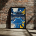 Tennis Poster, New York Poster, Blue Hard Court Stadium Wall Art, Sports Print