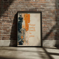 Your Only Limit Is You Motivational Poster, Abstract Orange Quote Wall Art Print