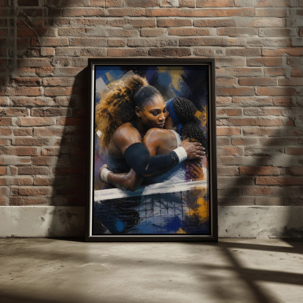 Tennis Wall Art Poster, US Open Winners Print, Sports Decor, Blue Gold Art