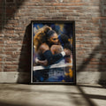 Tennis Wall Art Poster, US Open Winners Print, Sports Decor, Blue Gold Art