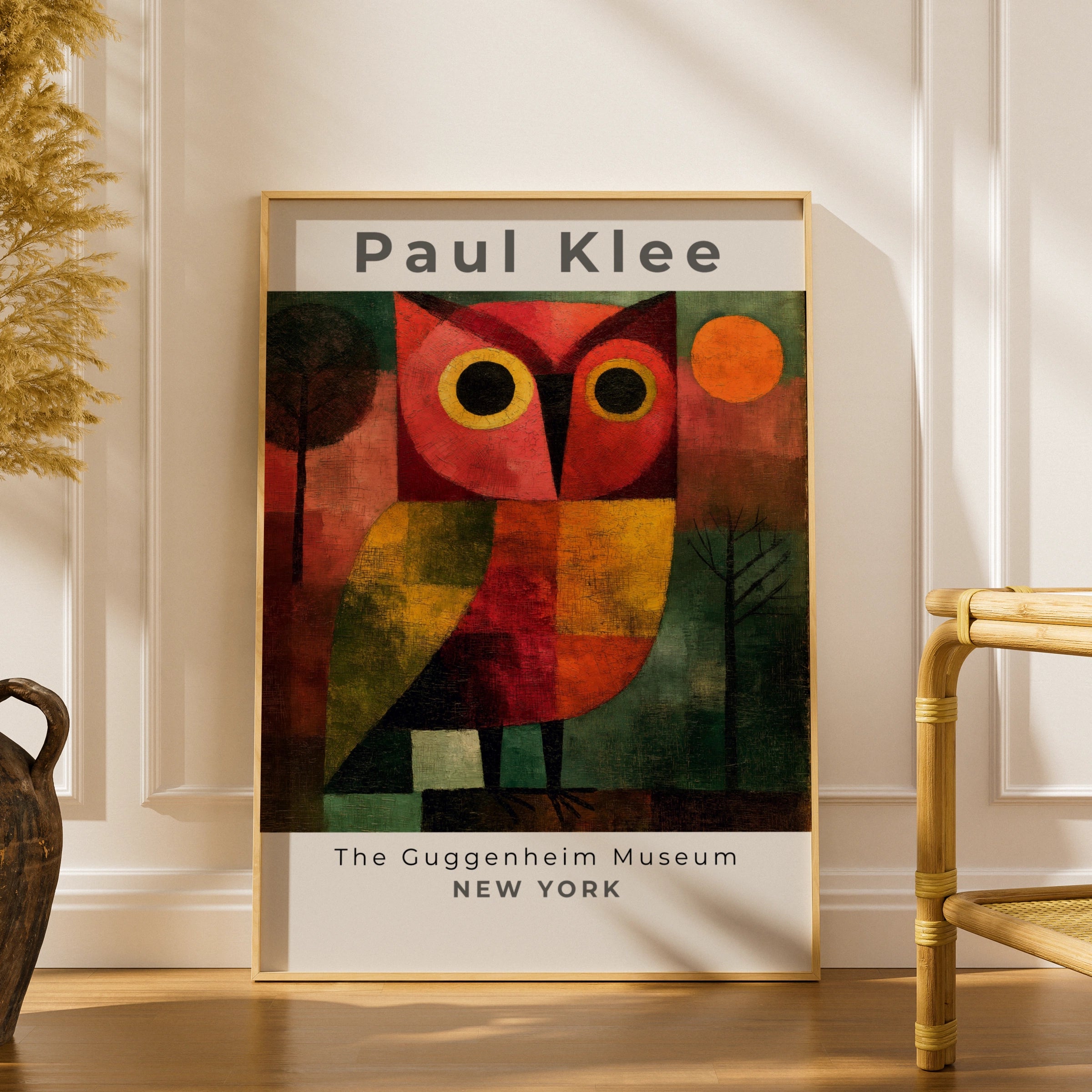 Paul Klee Owl Poster, Guggenheim Museum Print, Expressionist Bird Wall Art