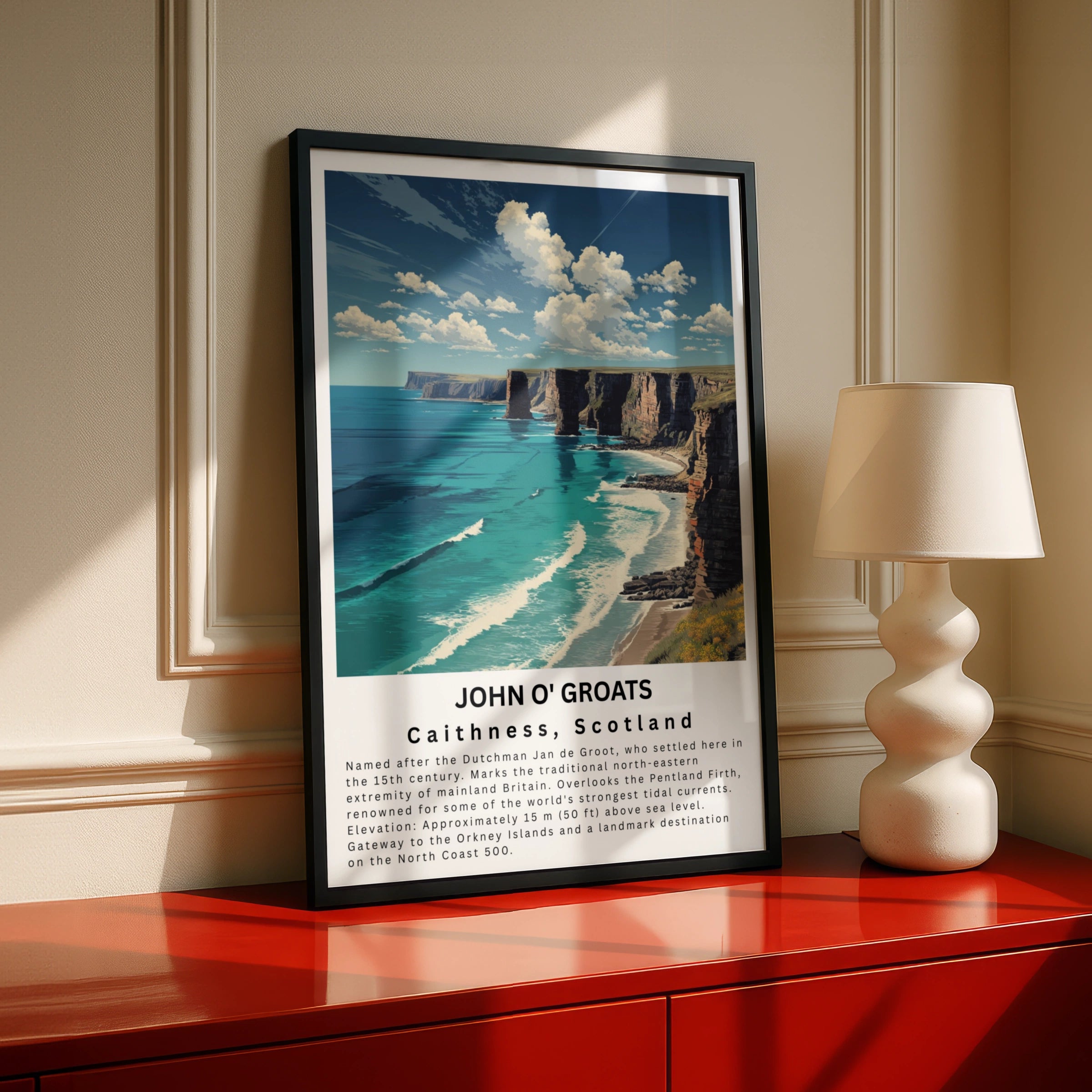 John O'Groats Print, NC500 Scotland Poster, Caithness Coastal Wall Art, Travel