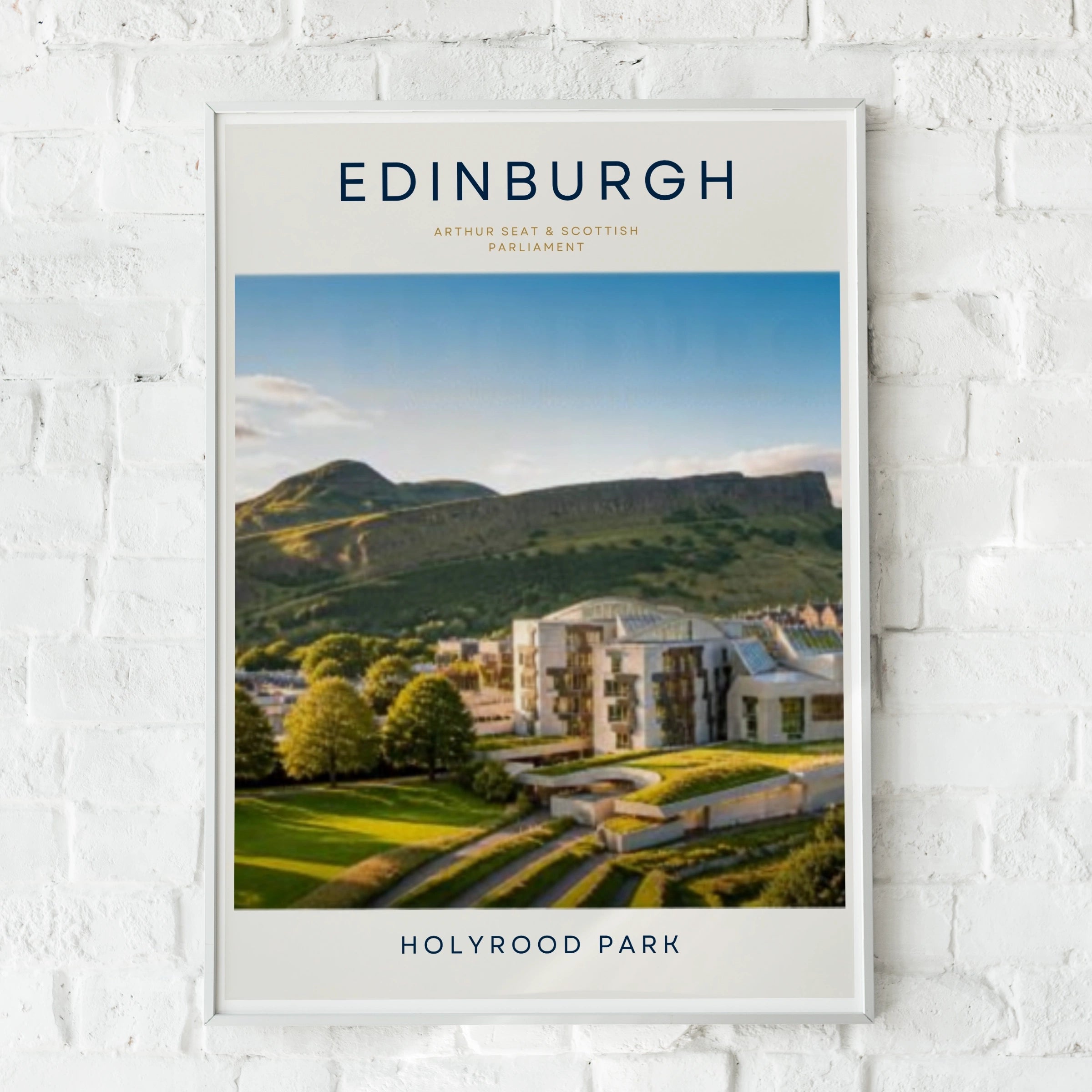 Travel Print | Edinburgh Poster, Holyrood Park Print, Scottish Parliament Arthur Seat Wall Art
