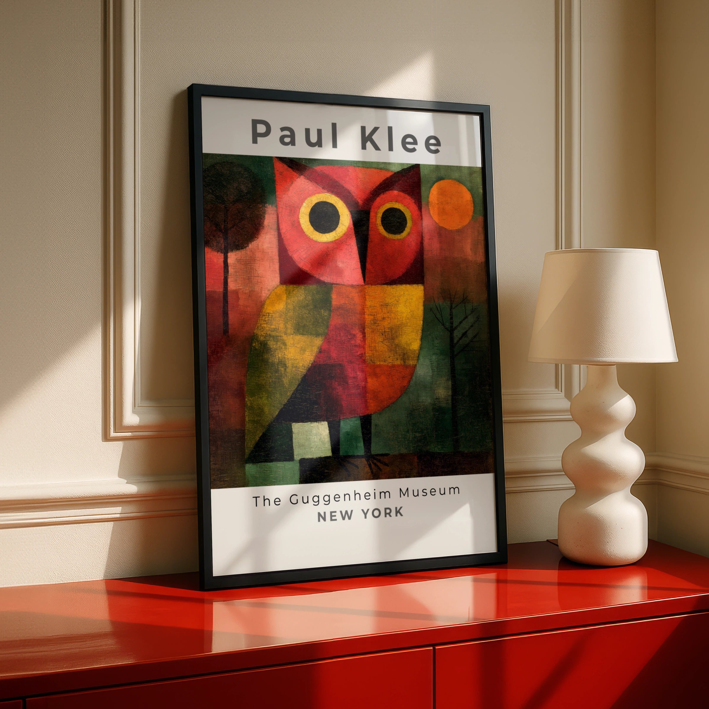Paul Klee Owl Poster, Guggenheim Museum Print, Expressionist Bird Wall Art