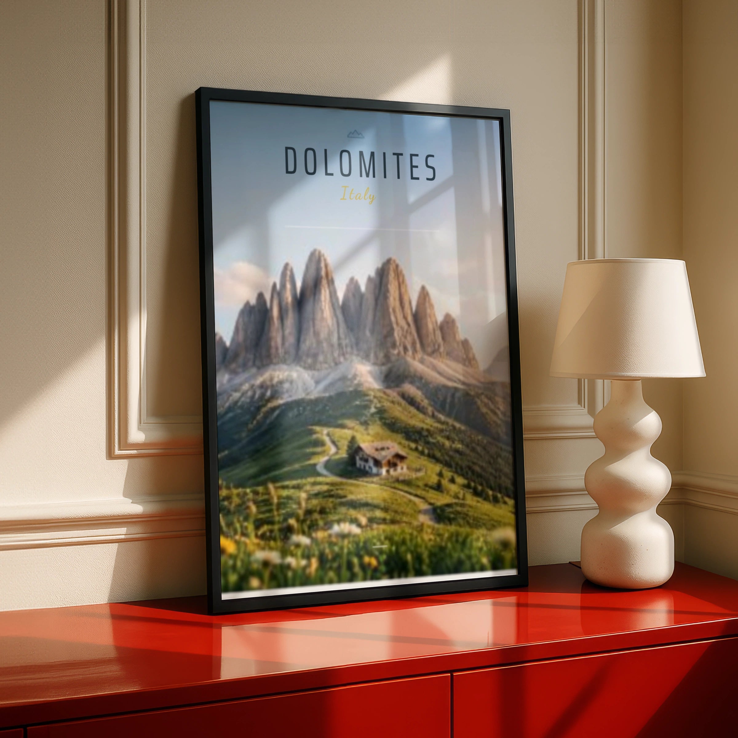 Travel Print | Dolomites Italy Poster, Alpine Mountain Wall Art, Italian Landscape Print