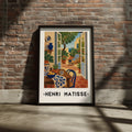 Matisse Patio Door Poster, Mediterranean Interior Wall Art, Blue Botanical Print