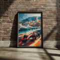 Racing Monaco Poster, Formula One Racing Wall Art, Race Car Print