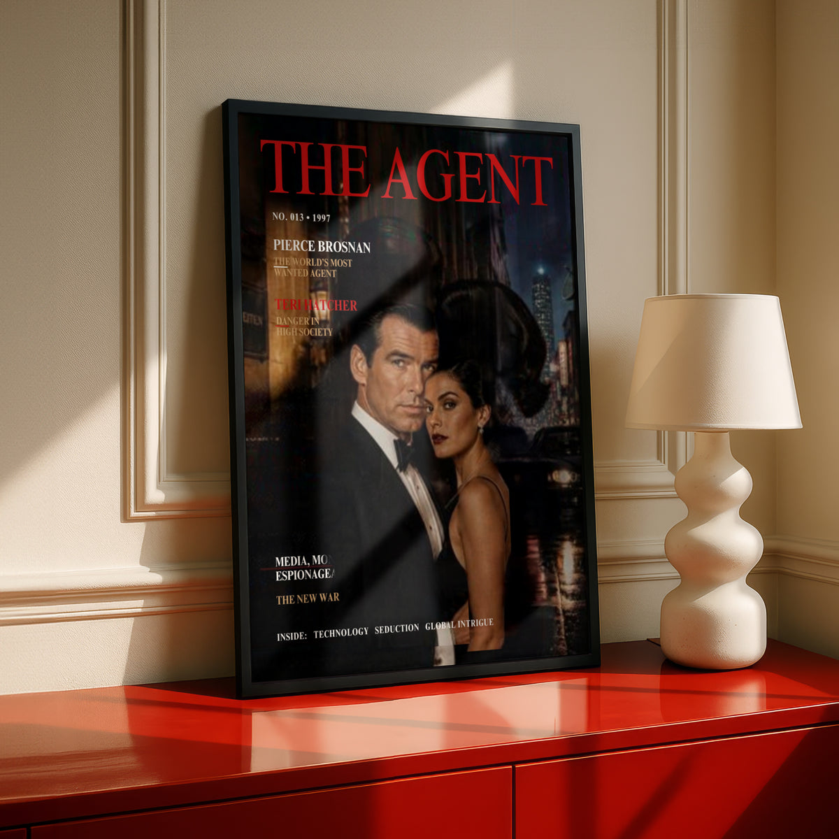 Spy Magazine Cover (013) Art Poster, Secret Agent Print, Espionage Wall Art, Dark Moody Cinema Style Decor