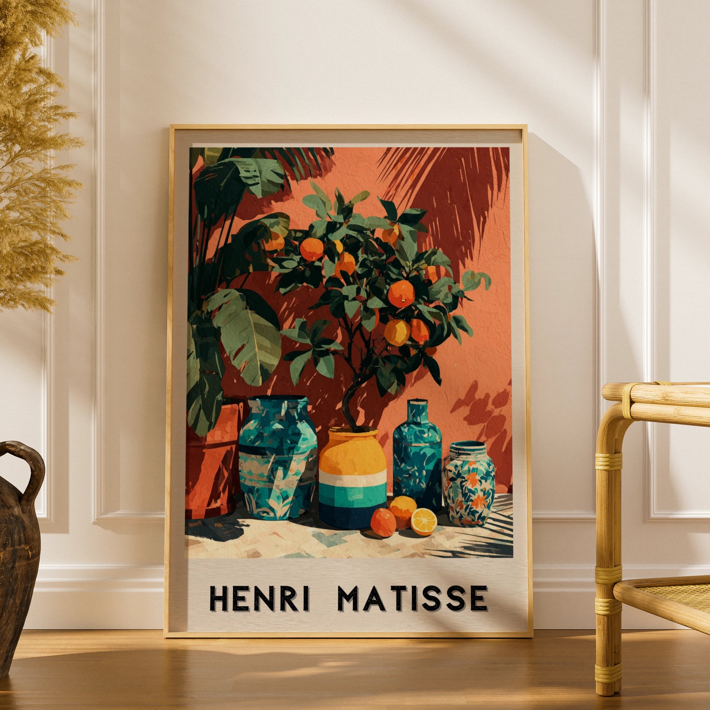 Henri Matisse Citrus Patio Poster, Orange Tree Still Life, Colourful Botanical Wall Art Print
