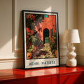 Henri Matisse Style Patio Poster, Floral Courtyard Wall Art, Boho Terracotta Print