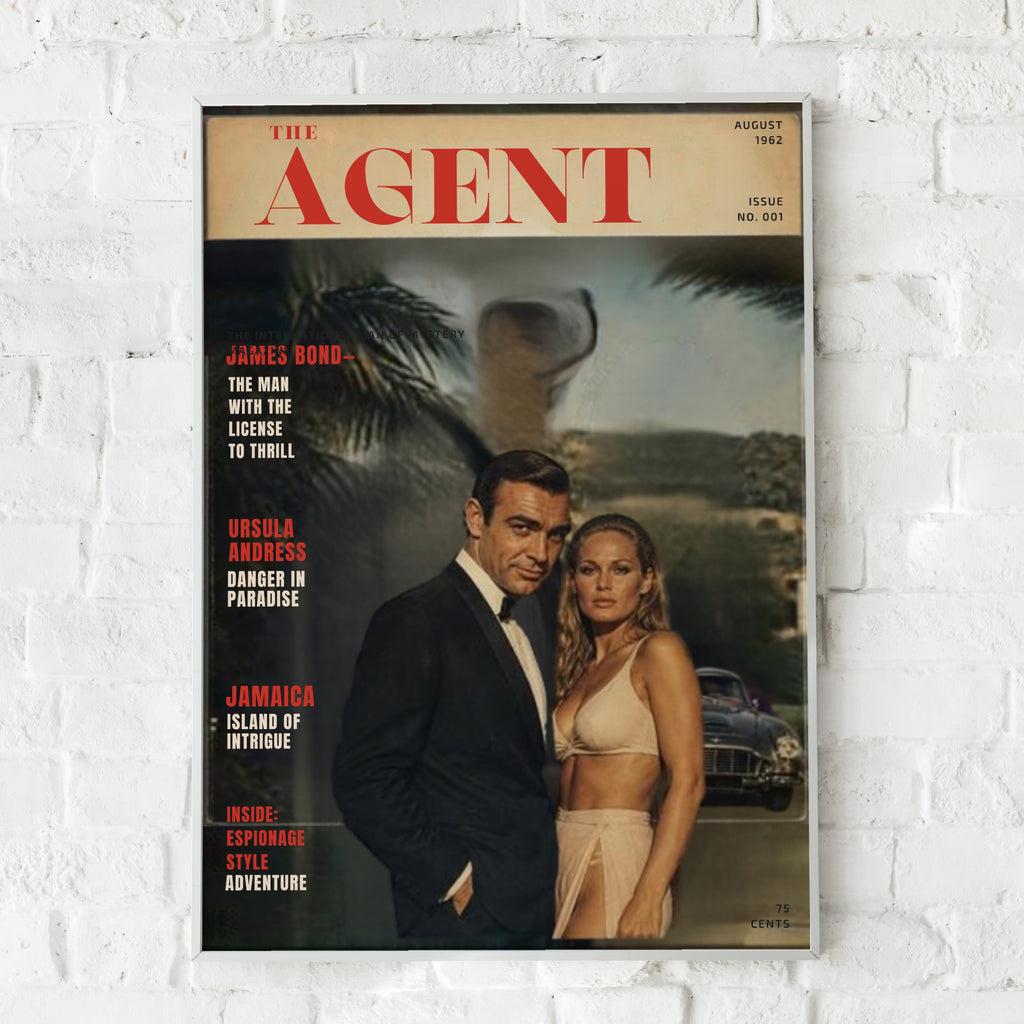 Vintage Spy Magazine Cover Poster, 1960s Secret Agent Retro Print, Espionage Wall Art