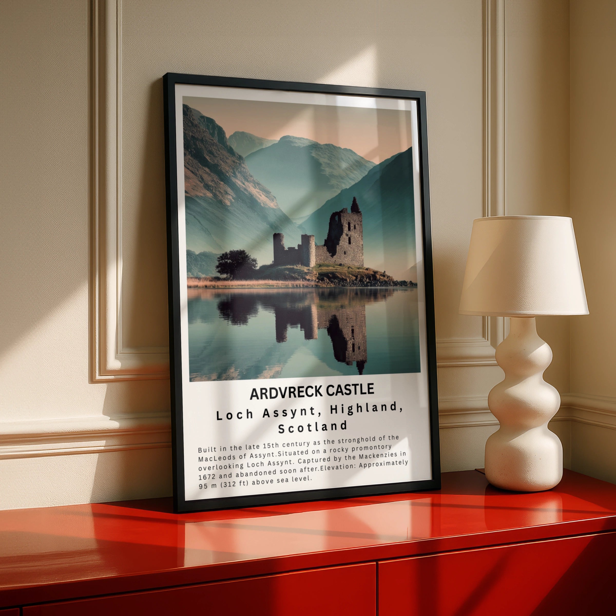 Ardvreck Castle Print, Loch Assynt Scotland Poster, NC500 Highland Wall Art