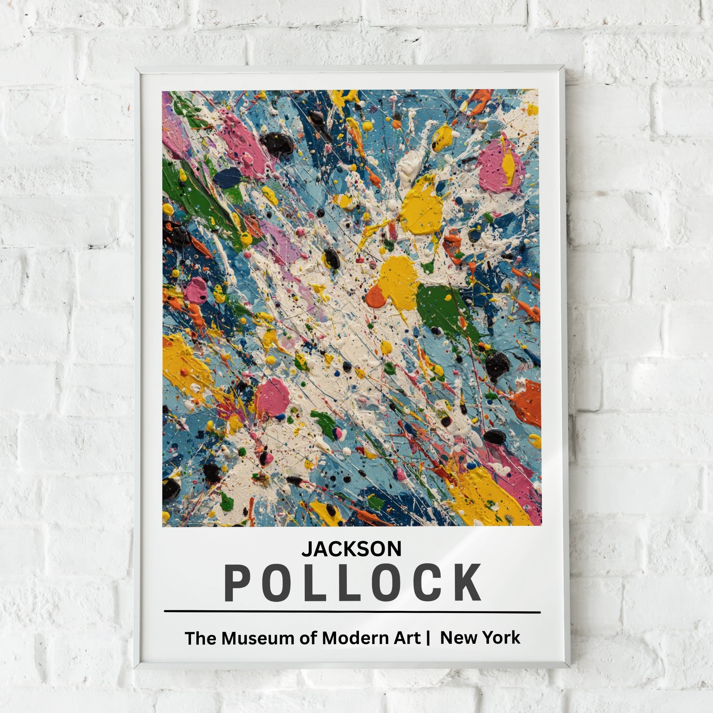 Jackson Pollock Abstract Expressionist Art Print, Colourful Drip Painting Museum Poster