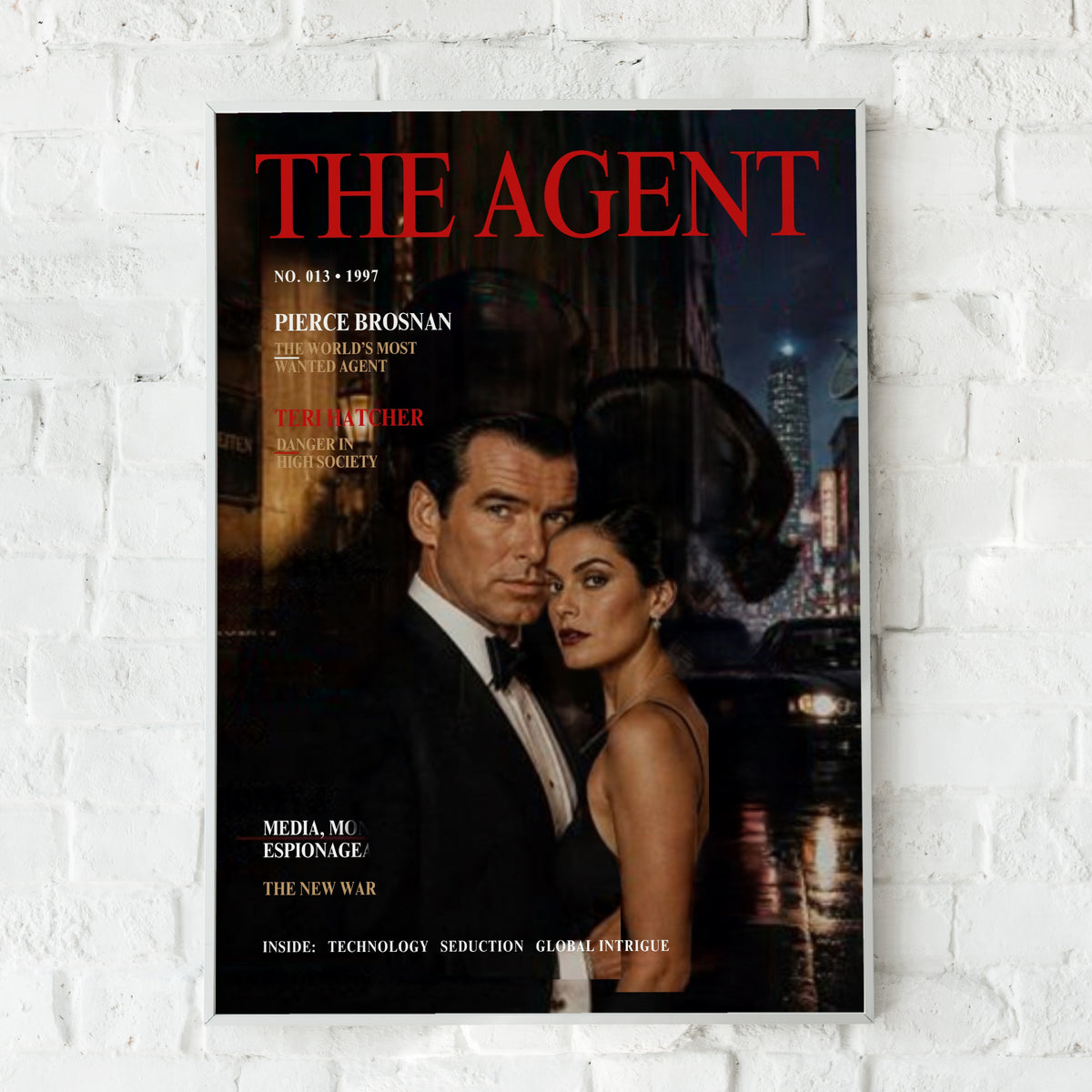 Spy Magazine Cover (013) Art Poster, Secret Agent Print, Espionage Wall Art, Dark Moody Cinema Style Decor
