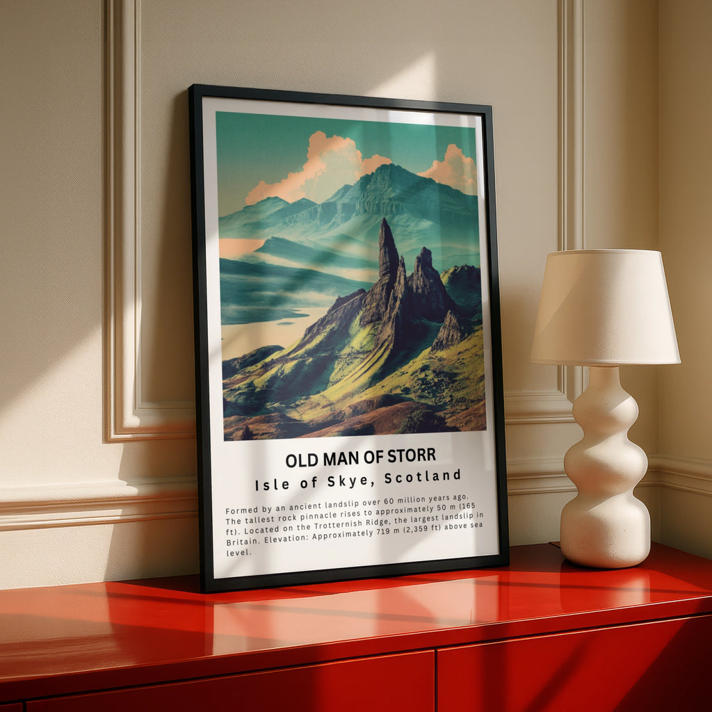 Old Man of Storr Poster, Isle of Skye Scotland Wall Art, NC500 Travel Print