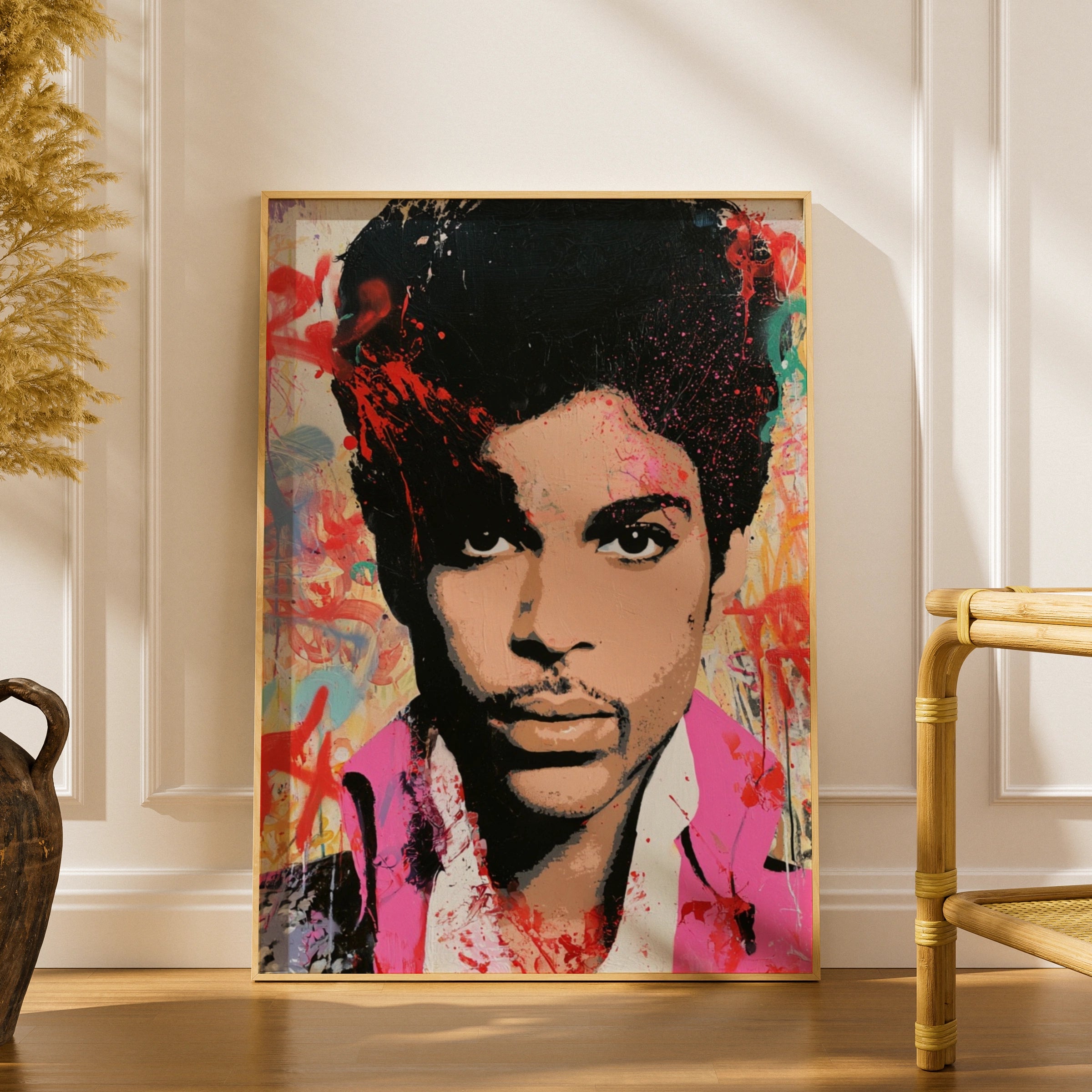 Graffiti Pop Art Music Icon Prince Portrait Poster, Colourful Street Art Print, Bold Wall Art