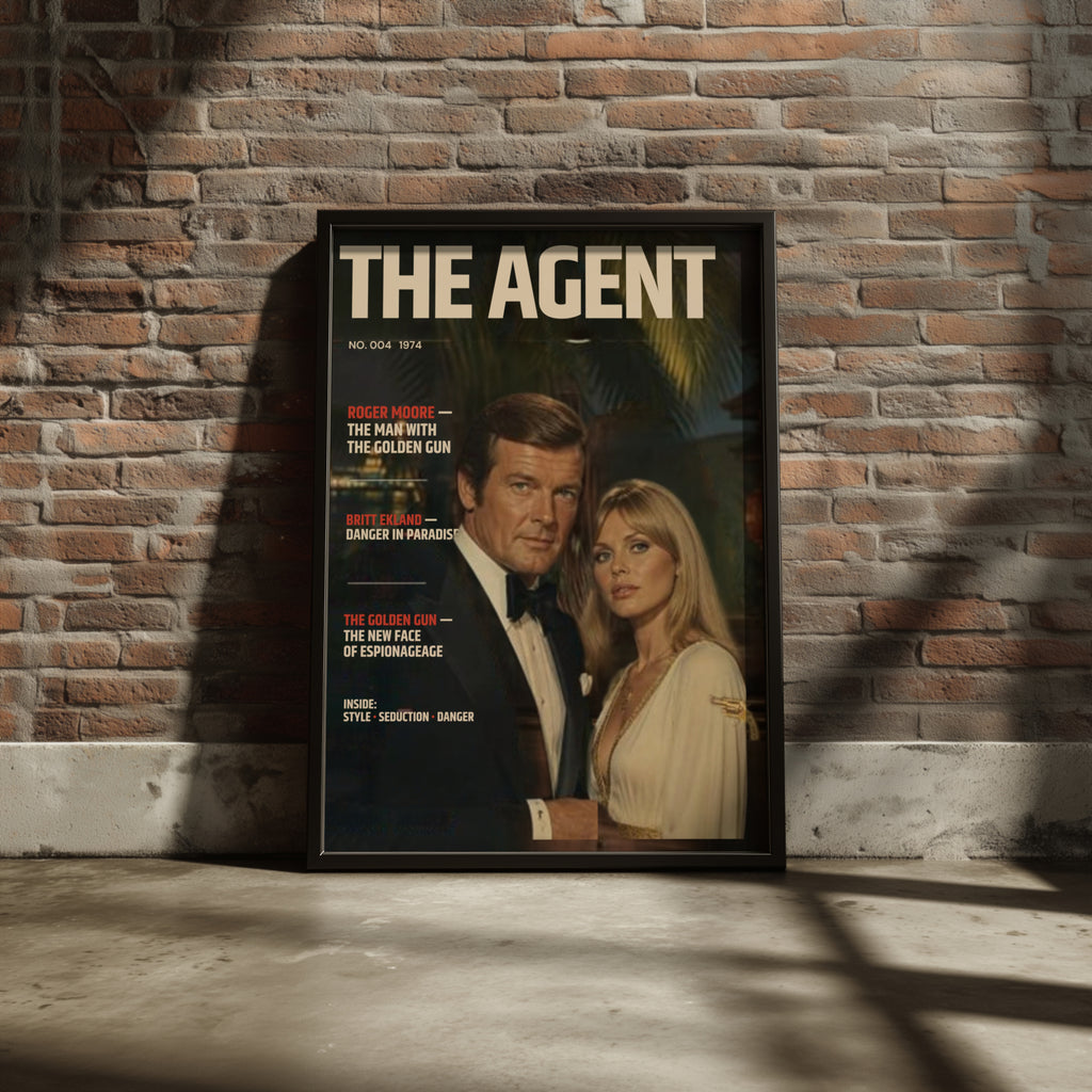 Retro Spy Magazine Cover Poster, 1970s Secret Agent Wall Art, Vintage Espionage Print