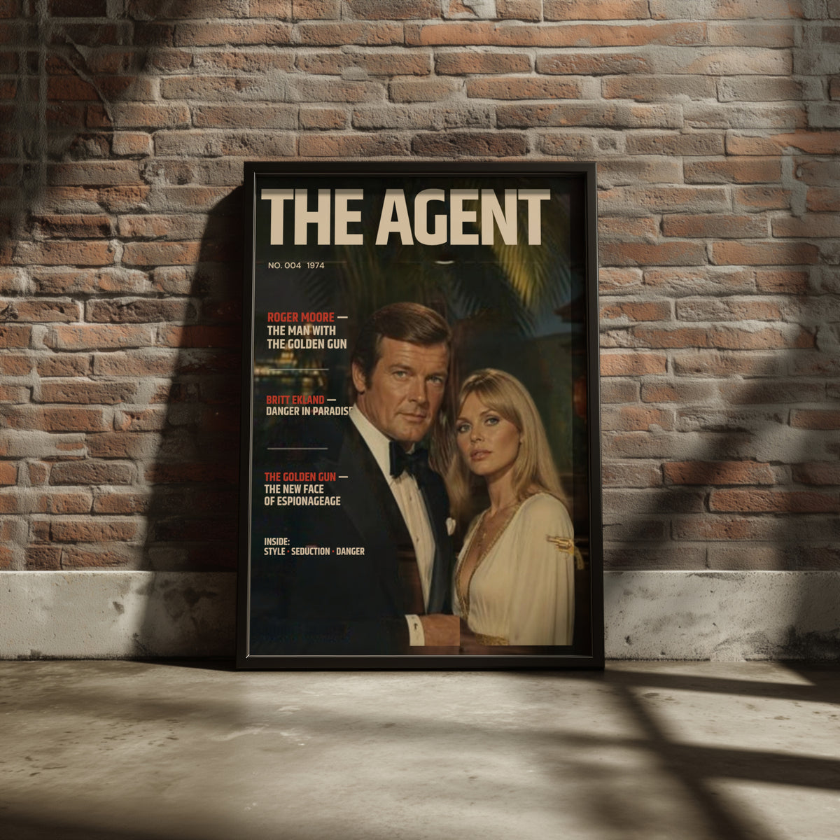 Retro Spy Magazine Cover Poster, 1970s Secret Agent Wall Art, Vintage Espionage Print