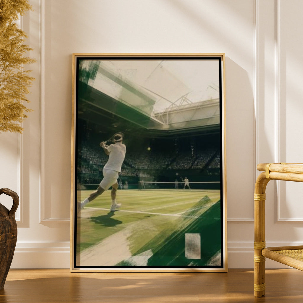  Tennis Poster, London Grass Court Wall Art, Sport Print, Green White
