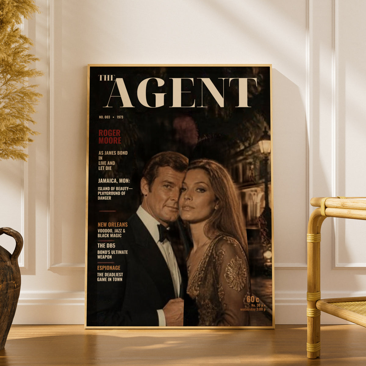 Vintage Spy Magazine Cover Poster, 1970s Secret Agent Retro Film Wall Art Print