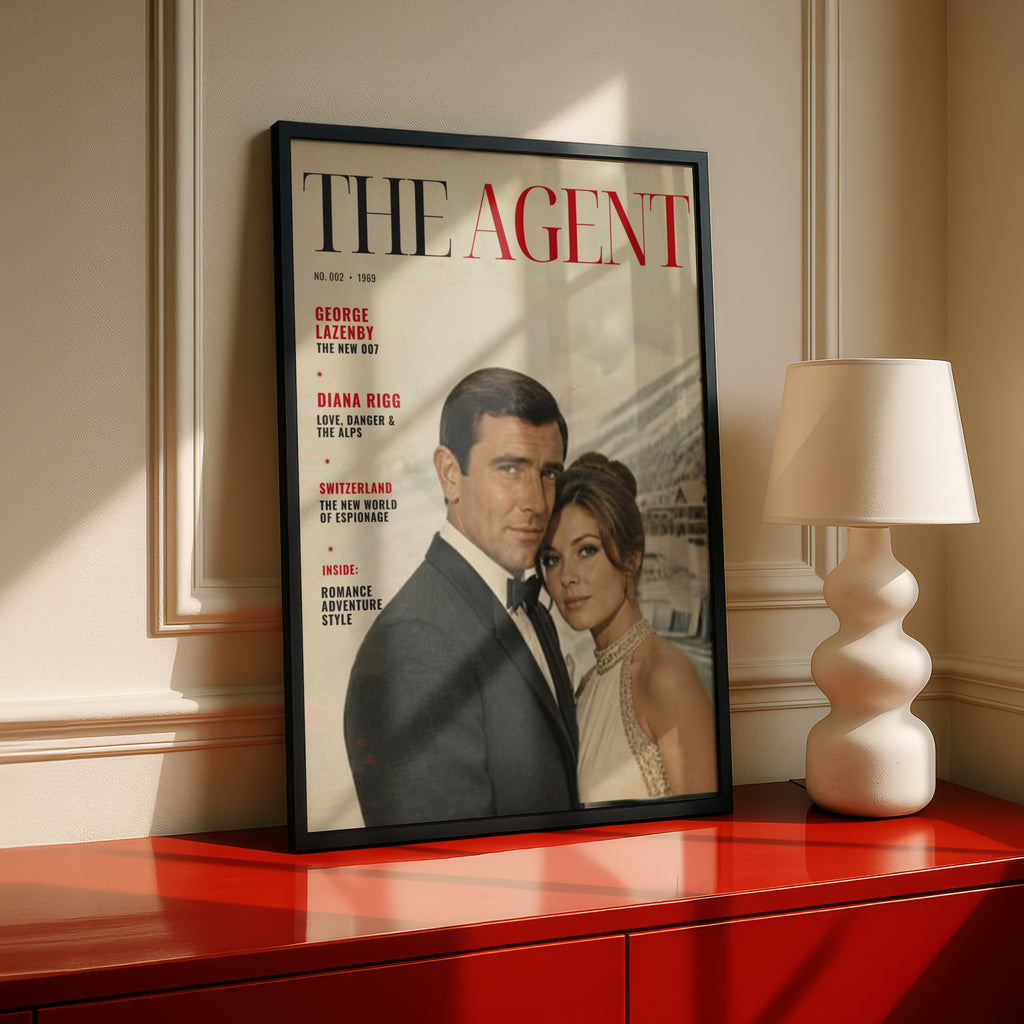 Retro Spy Magazine Cover Art Poster, 1960s Secret Agent Wall Art, Vintage Espionage Print