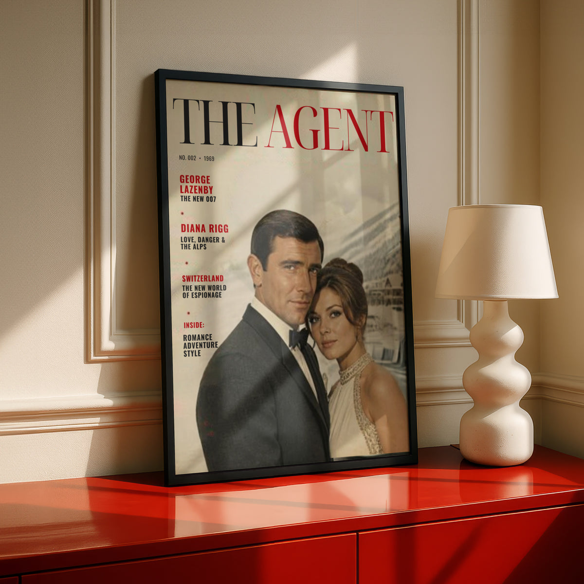 Retro Spy Magazine Cover Art Poster, 1960s Secret Agent Wall Art, Vintage Espionage Print