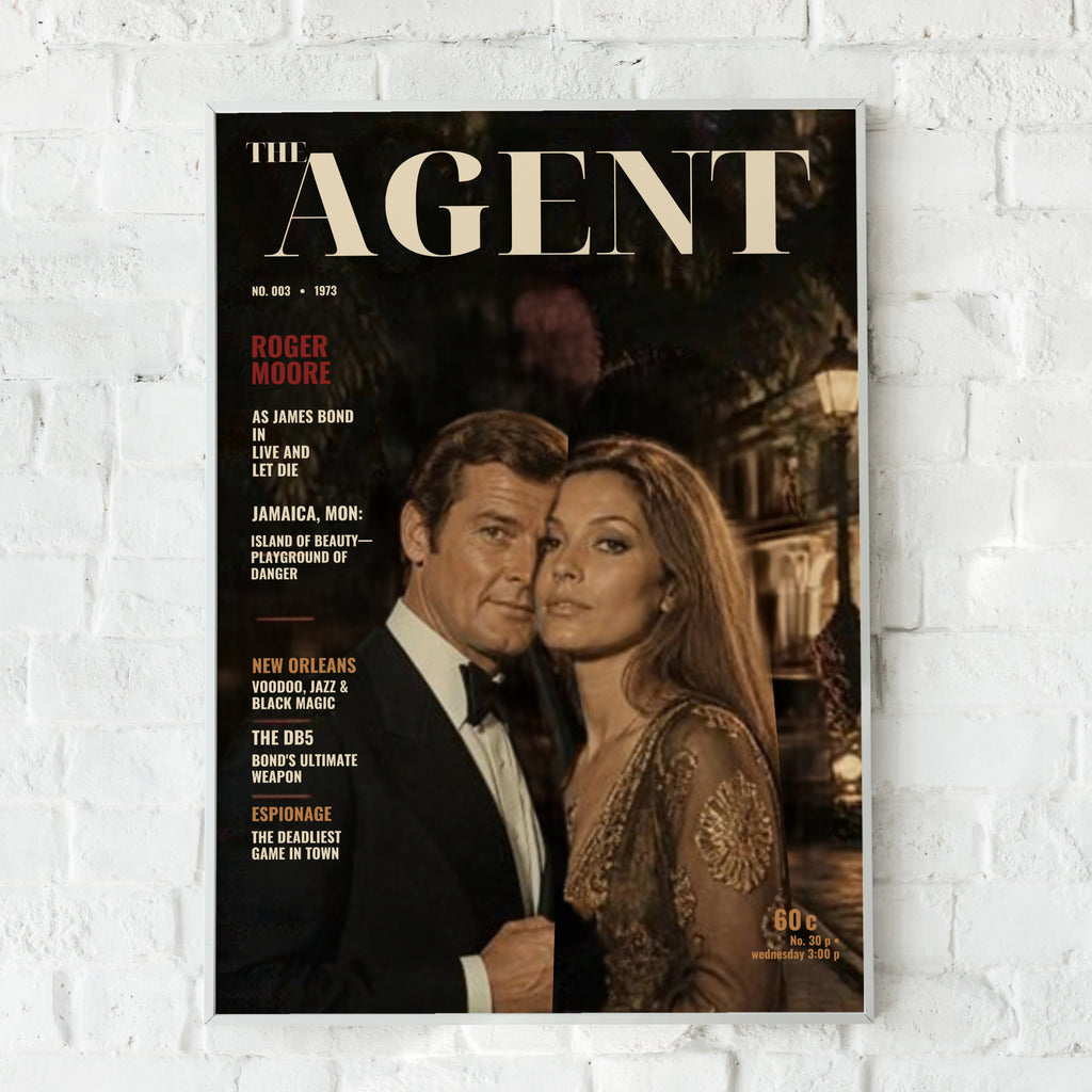 Vintage Spy Magazine Cover Poster, 1970s Secret Agent Retro Film Wall Art Print