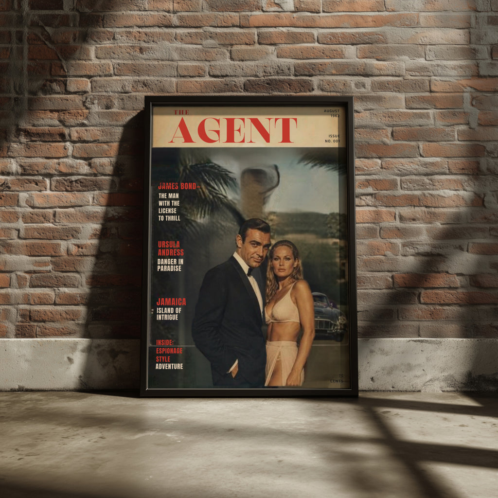 Vintage Spy Magazine Cover Poster, 1960s Secret Agent Retro Print, Espionage Wall Art