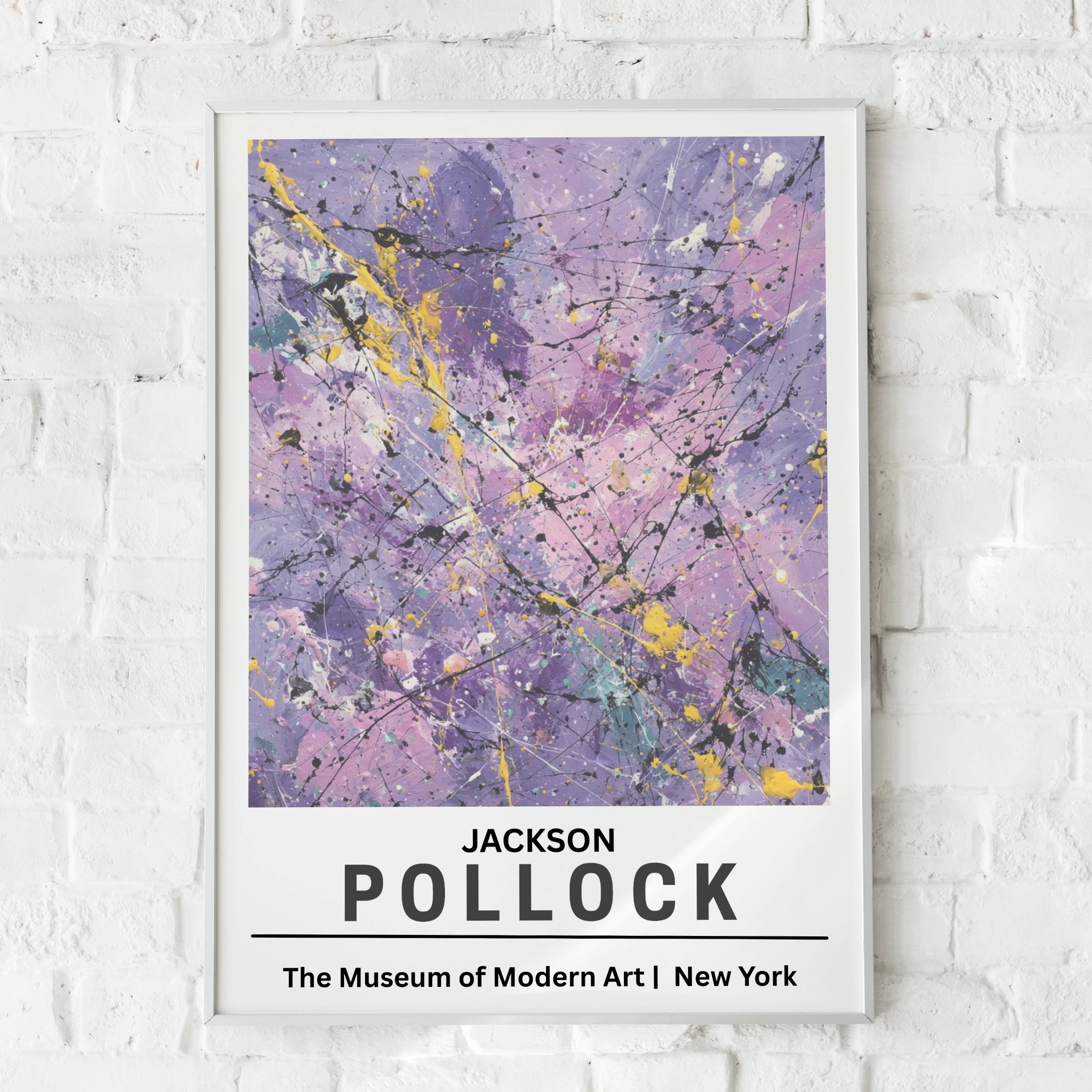 Jackson Pollock Abstract Expressionist Poster, Purple Drip Painting, MoMA Wall Art