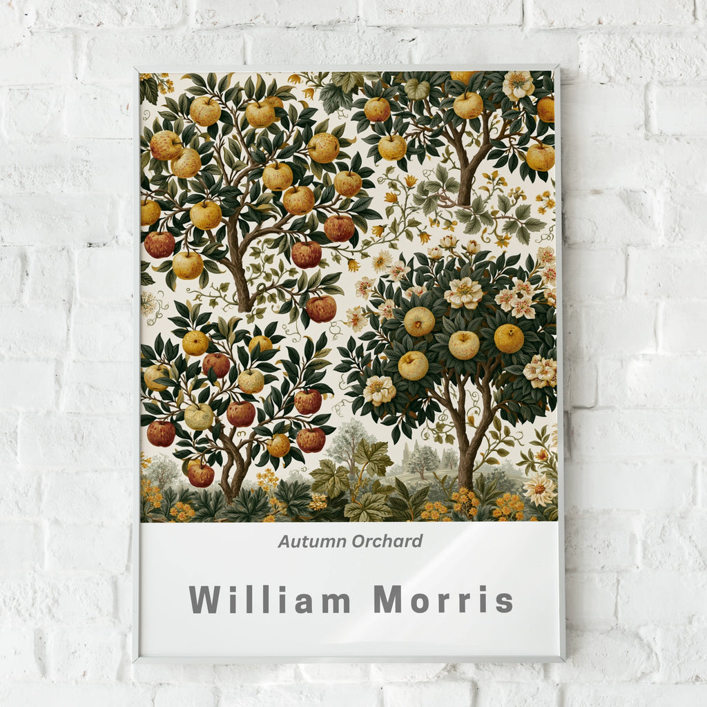 William Morris Autumn Orchard Poster, Arts Crafts Botanical Wall Art Print