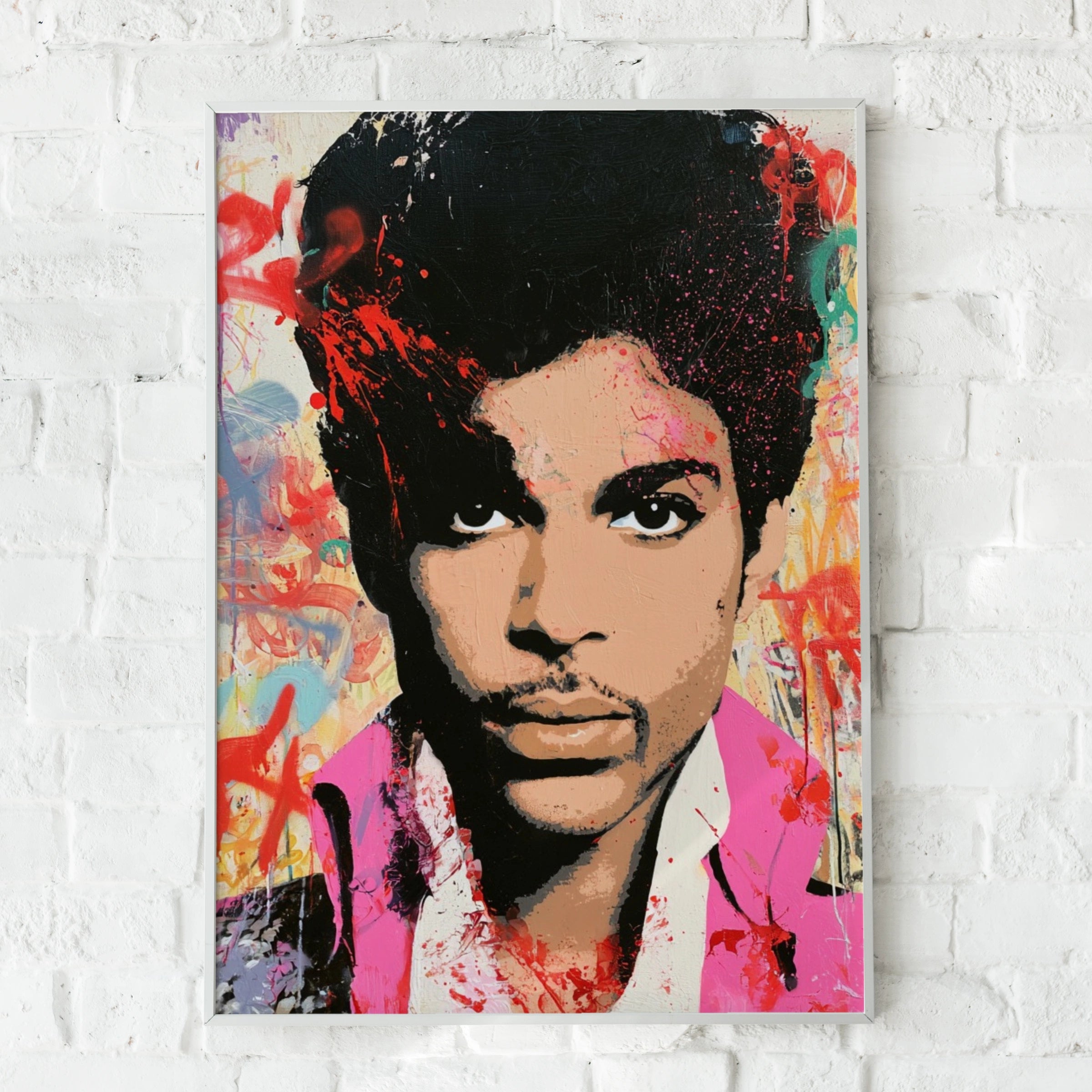 Graffiti Pop Art Music Icon Prince Portrait Poster, Colourful Street Art Print, Bold Wall Art