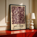 Jackson Pollock Abstract Expressionist Poster, MoMA Wall Art, Burgundy Cream Drip Print