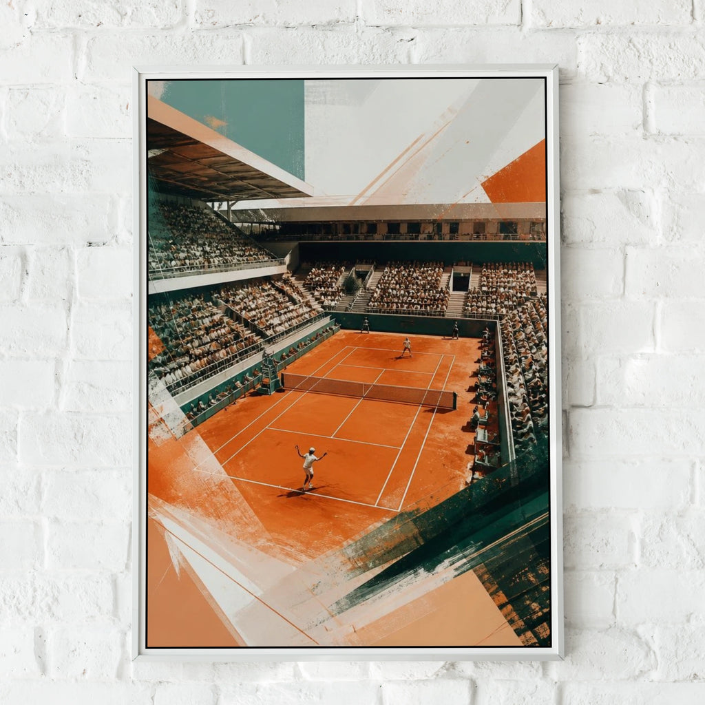 Tennis Poster,  Paris Clay Stadium Wall Art, Sports Print
