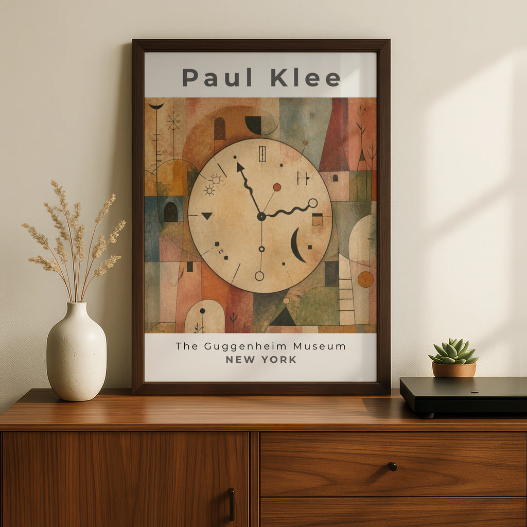 Paul Klee Clock Art Print, Guggenheim Museum Poster, Abstract Expressionist Wall Art