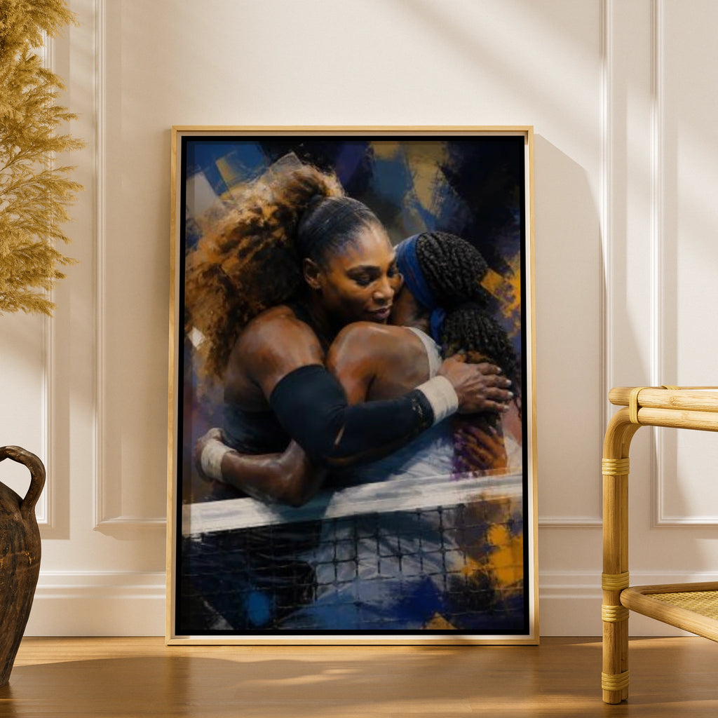 Tennis Wall Art Poster, US Open Winners Print, Sports Decor, Blue Gold Art