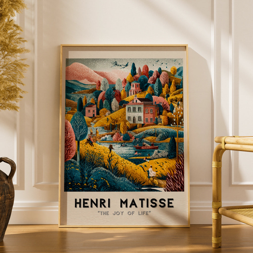 Henri Matisse Joy of Life Art Poster, Colourful Village Landscape Print, Gallery Wall