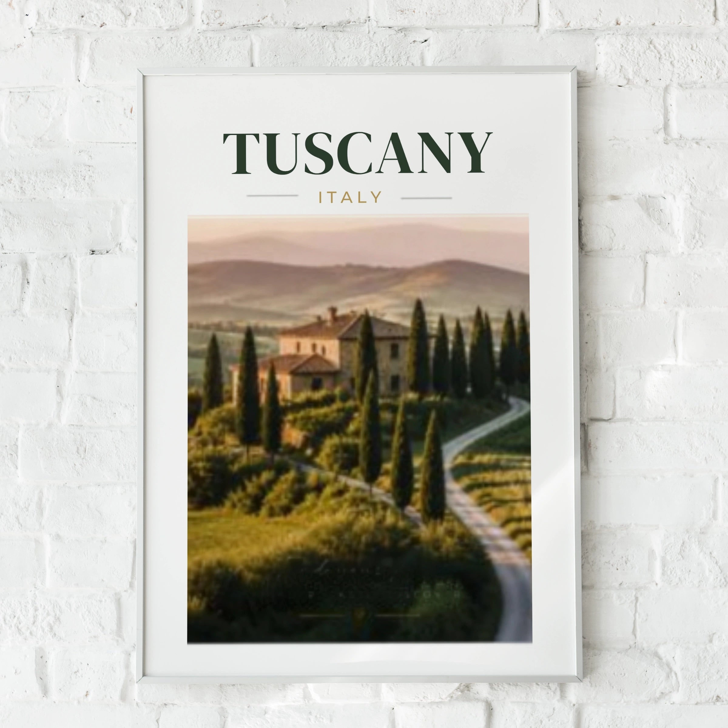 Travel Print | Tuscany Italy Poster, Italian Countryside Wall Art, Cypress Trees Print