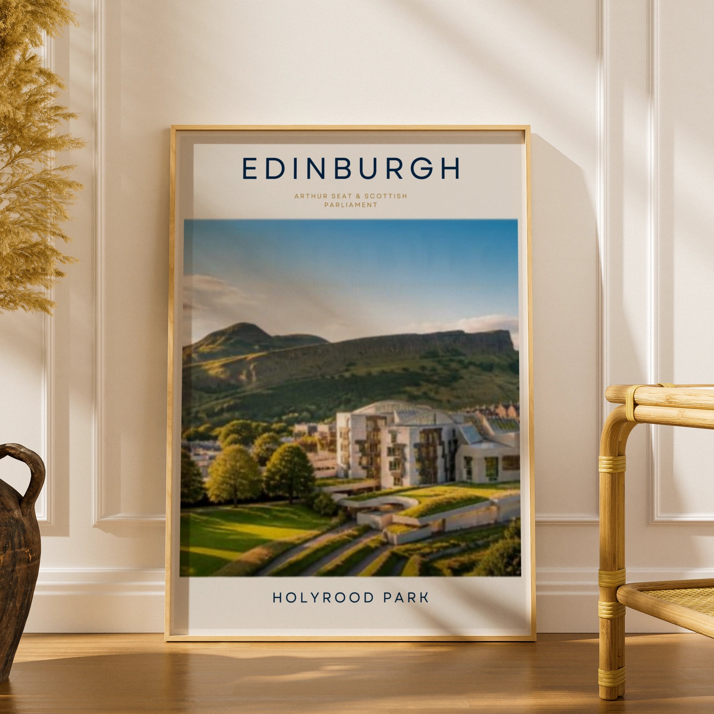 Travel Print | Edinburgh Poster, Holyrood Park Print, Scottish Parliament Arthur Seat Wall Art
