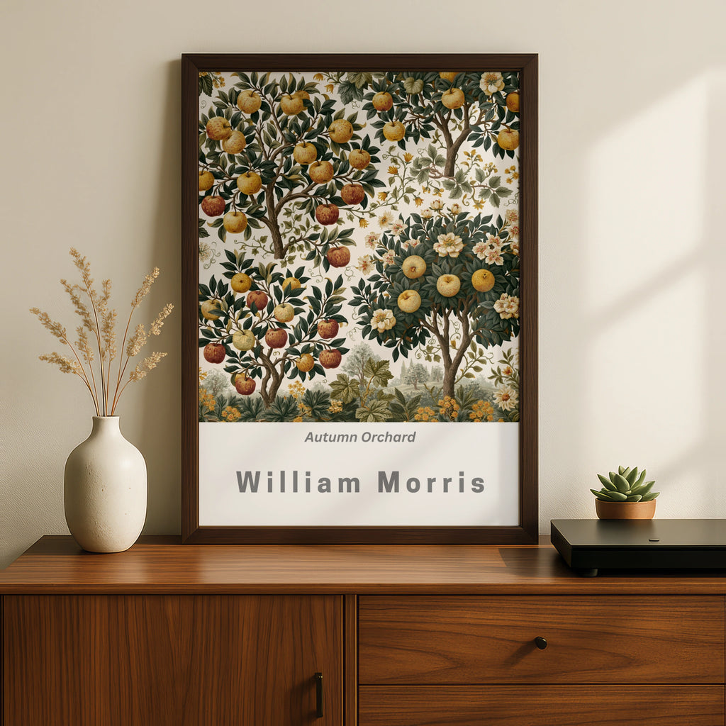 William Morris Autumn Orchard Poster, Arts Crafts Botanical Wall Art Print