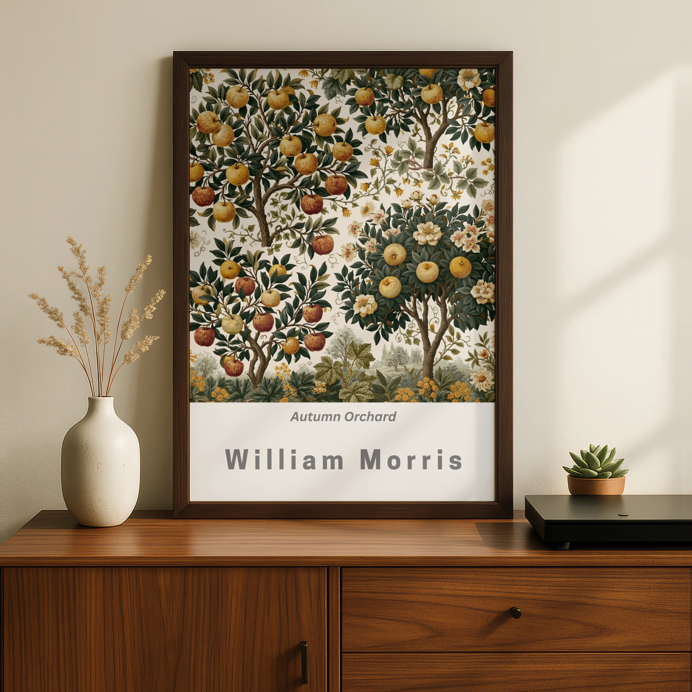 William Morris Autumn Orchard Poster, Arts Crafts Botanical Wall Art Print