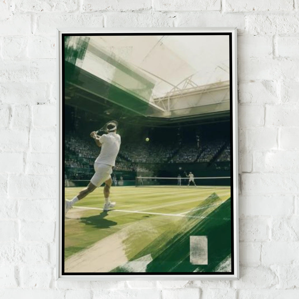  Tennis Poster, London Grass Court Wall Art, Sport Print, Green White