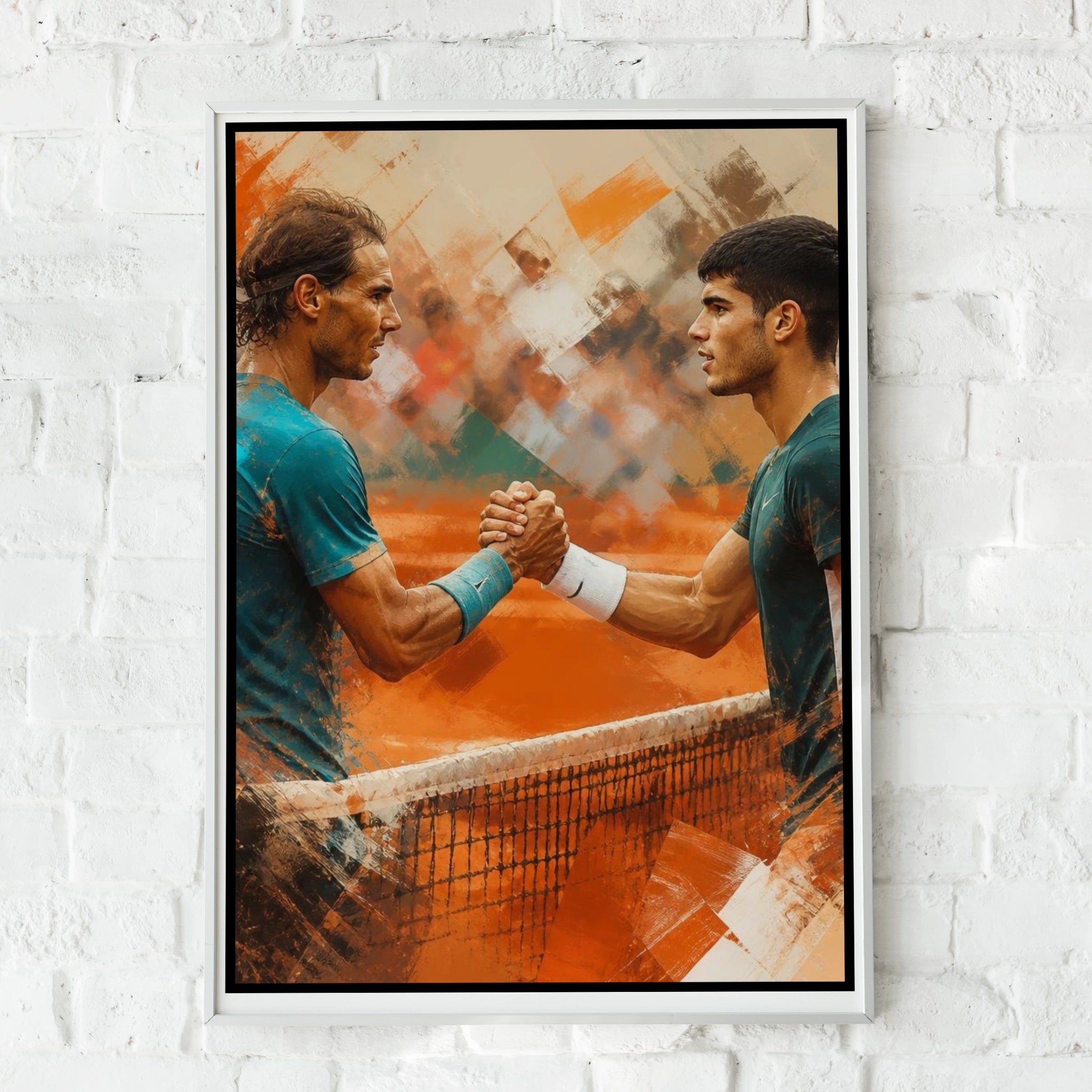 Tennis Spanish  Players  Poster, Clay Court Art Print, Sports Wall Decor Gift