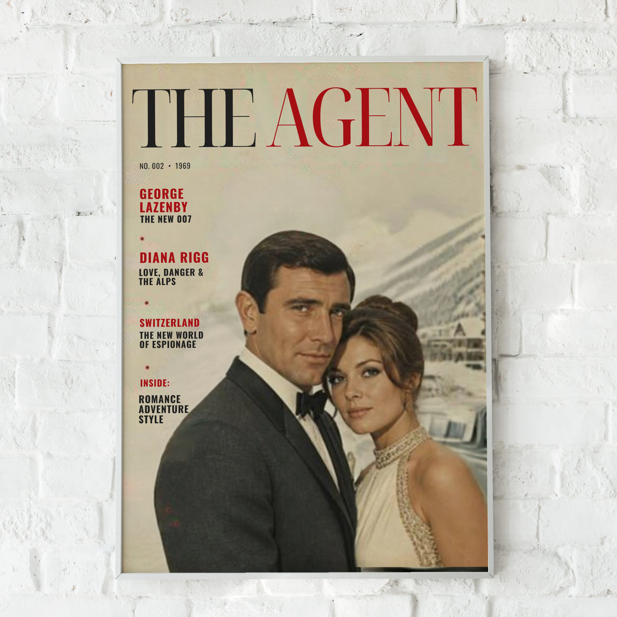 Retro Spy Magazine Cover Art Poster, 1960s Secret Agent Wall Art, Vintage Espionage Print