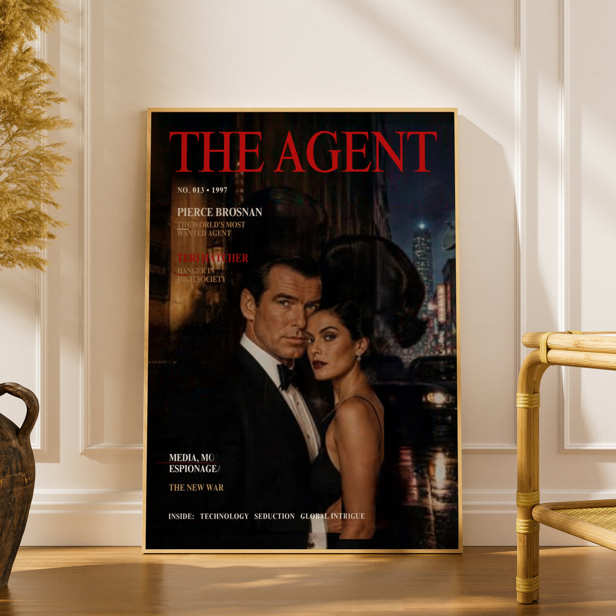 Spy Magazine Cover (013) Art Poster, Secret Agent Print, Espionage Wall Art, Dark Moody Cinema Style Decor