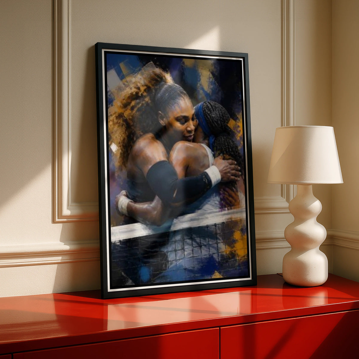 Tennis Wall Art Poster, US Open Winners Print, Sports Decor, Blue Gold Art