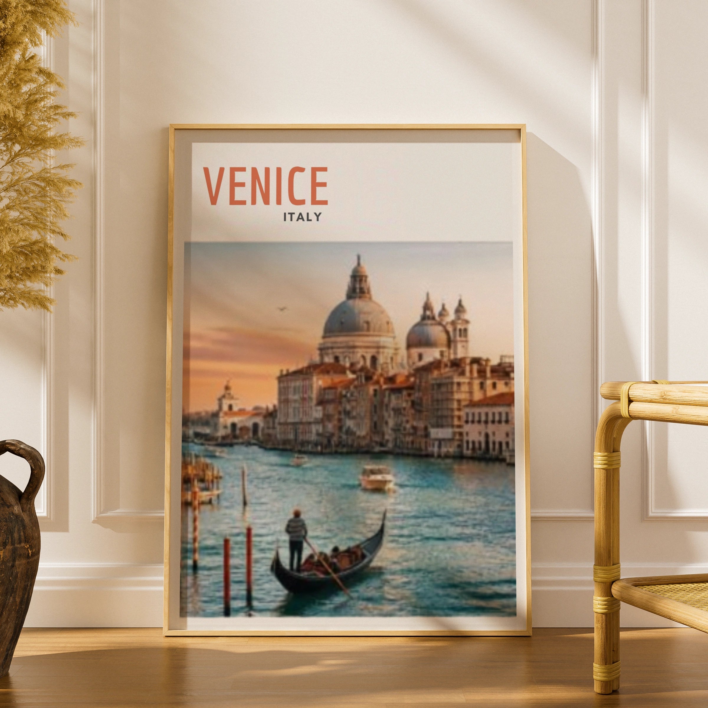 Travel Print | Venice Italy Poster, Grand Canal Gondola Wall Art, Italy City Print