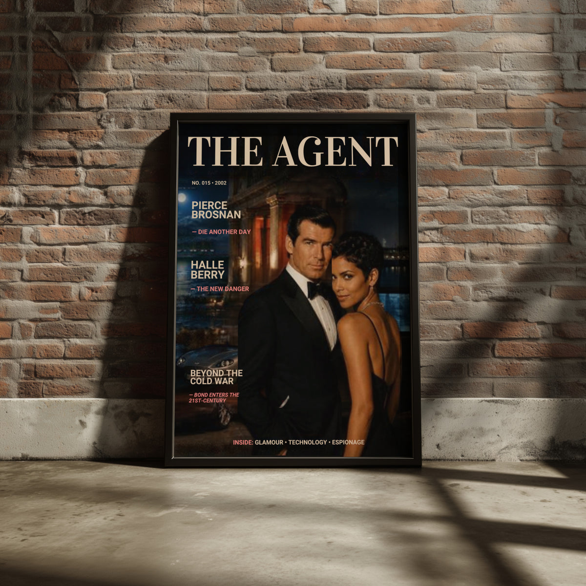 Spy Agent Magazine Cover Poster, Secret Agent Art Print, Espionage Wall Art, Retro Film Print