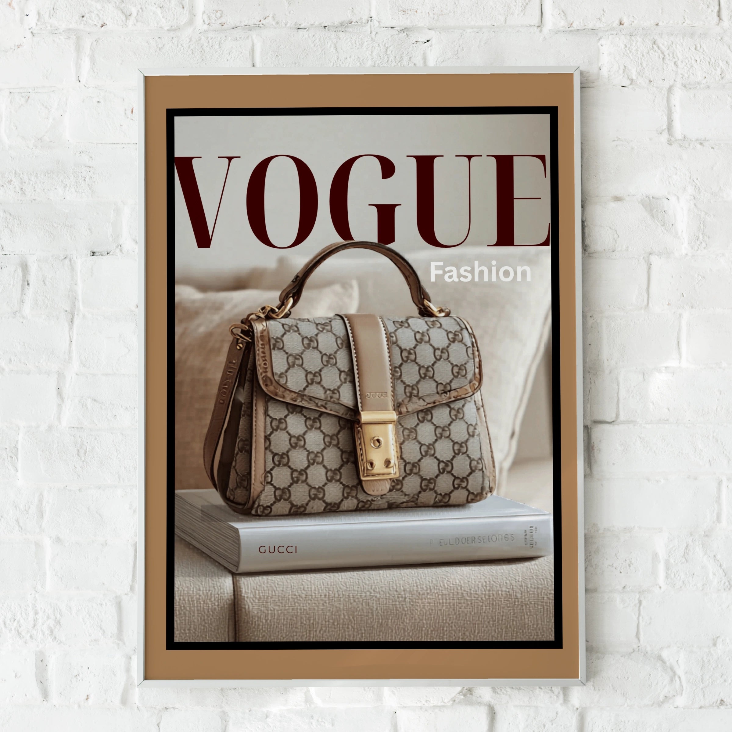 Vogue Fashion Poster, Luxury Handbag Wall Art, Designer Bag Print, Chic Neutral Decor